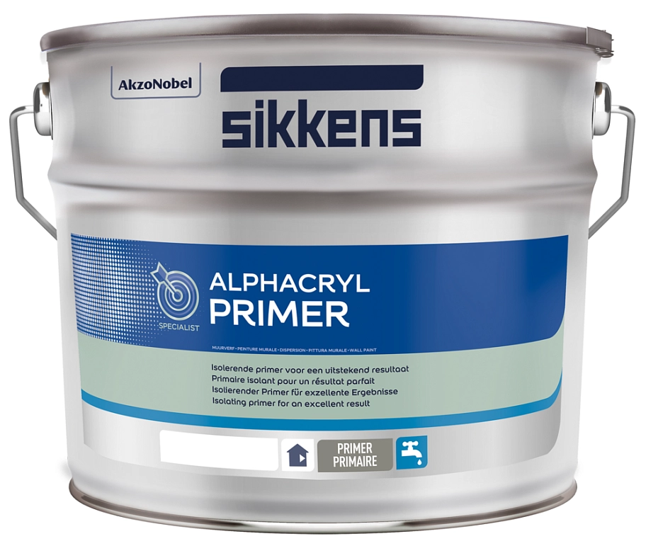 Sikkens Alphacryl Primer / Сиккенс Альфакрил Праймер Грунт изолирующий акриловый колеруемый полуматовая
