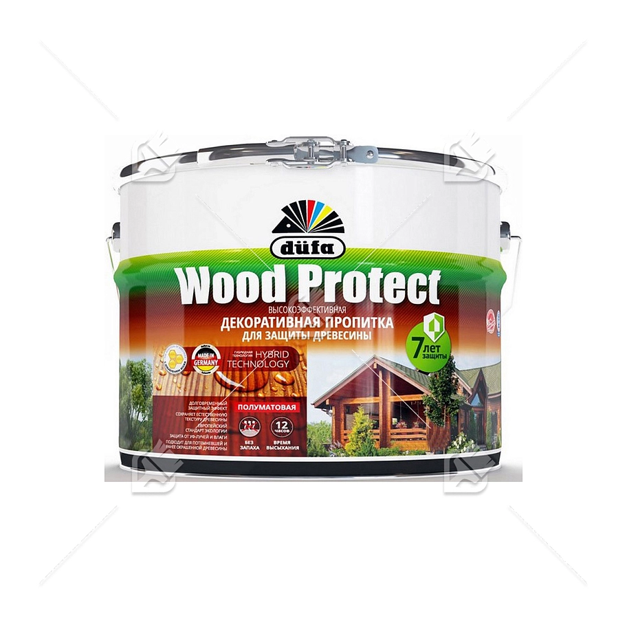 Пропитка декоративная для защиты древесины Dufa Wood Protect махагон 10 л