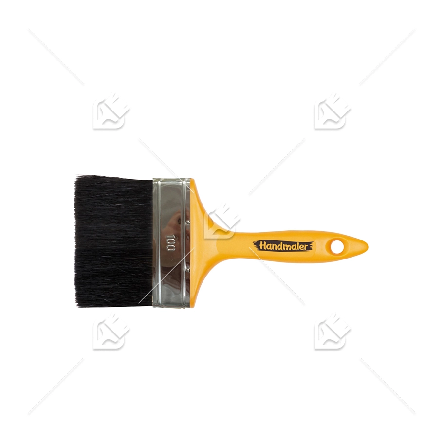 Кисть плоская "Handmaler YELLOW", черная смешанная щетина, пластик. ручка, 100 мм