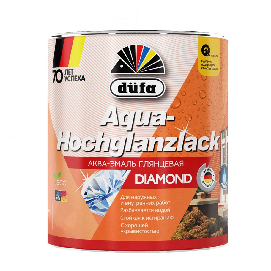 Dufa Aqua-Hochglanzlack/ Дюфа Аква Эмаль для дерева и металла акриловая глянцевая
