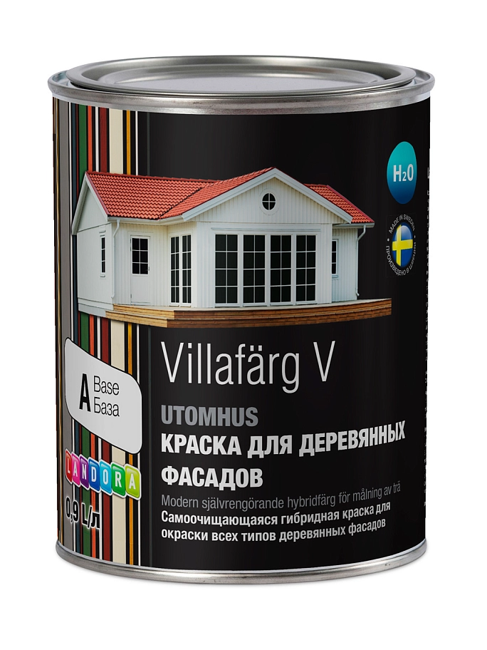 Landora VillaFarg V/ Ландора Виллафарг В Краска для деревянных фасадов гибридная полуглянцевая