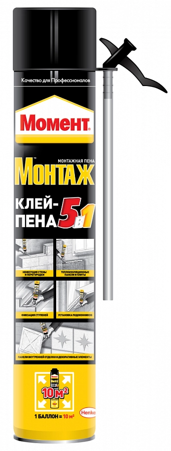 Момент Монтаж 5 в 1 Клей-пена стандартная