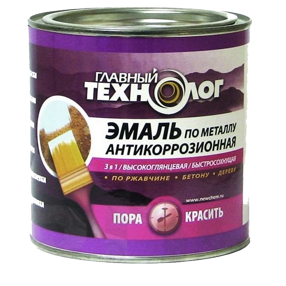 Главный Технолог Эмаль на ржавчину 3 в 1 глянцевая