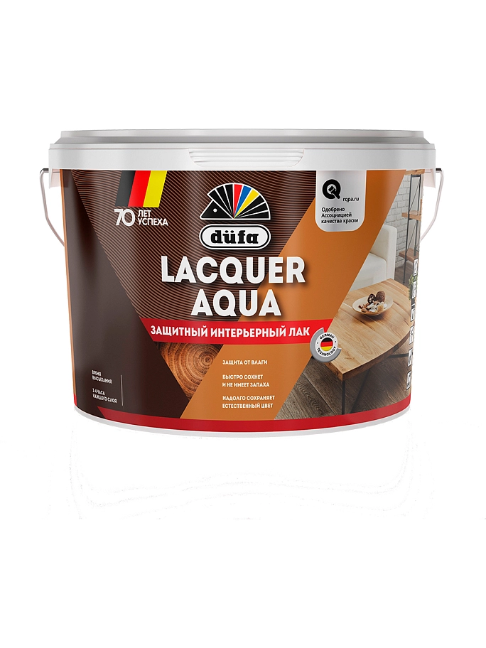 Dufa Lacquer Aqua / Дюфа Лакер Аква Лак интерьерный полуглянцевый
