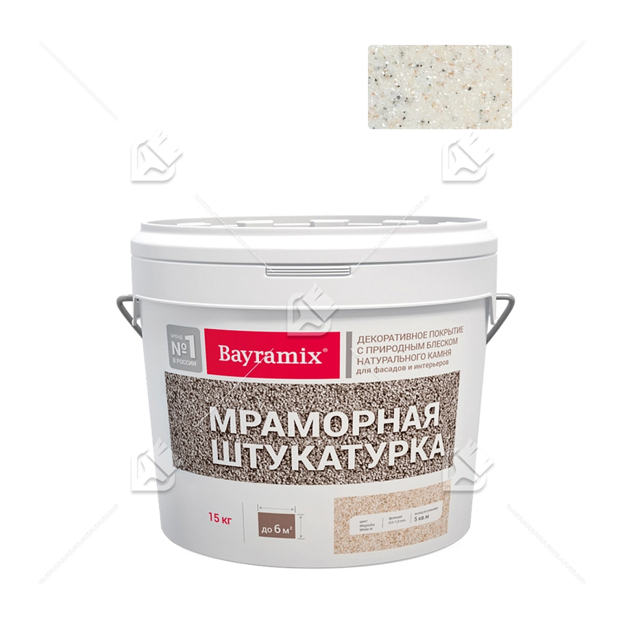 Байрамикс Магнолия Уайт фракция N. (15кг) мраморная штукатурка