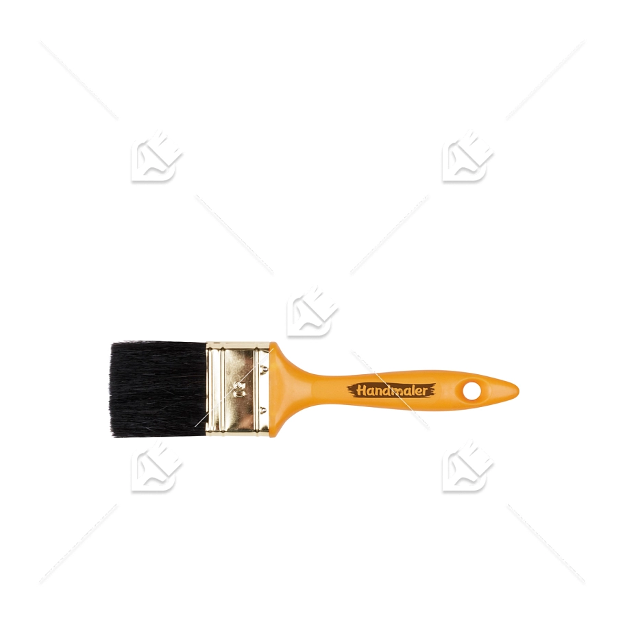 Кисть плоская "Handmaler YELLOW", черная смешанная щетина, пластик. ручка, 50 мм