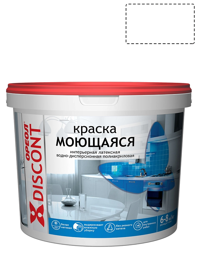 Ореол Дисконт Краска интерьерная моющаяся водно-дисперсионная полиакриловая