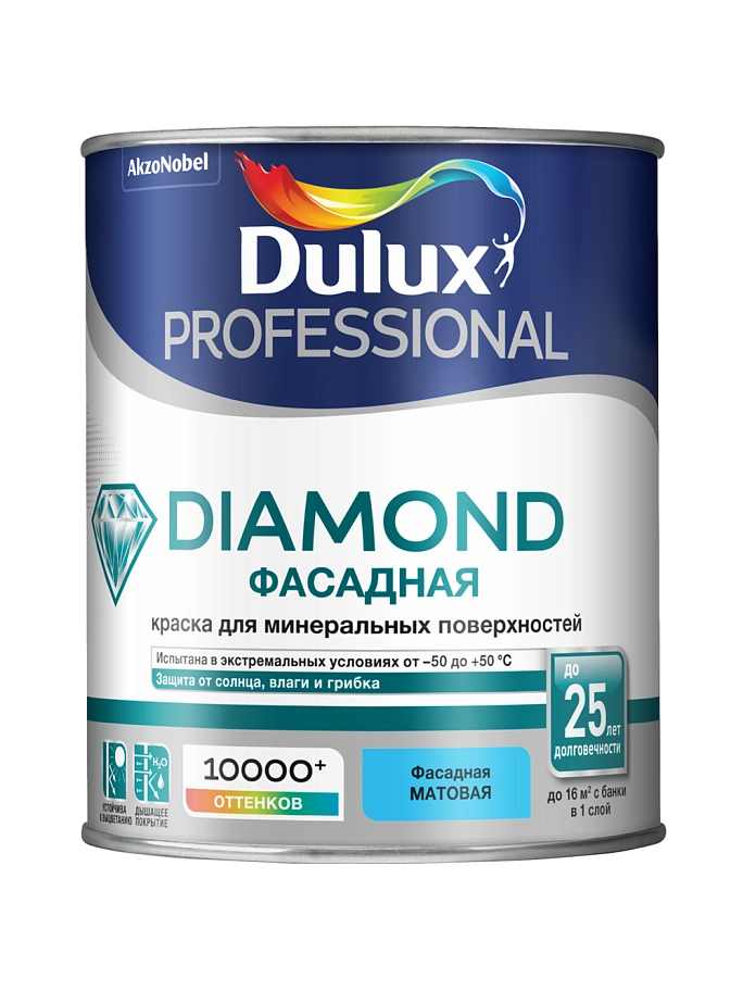 Dulux Professional Diamond / Дюлакс Профешенл Даймонд Краска фасадная для минеральных и деревянных поверхностей гладкая матовая